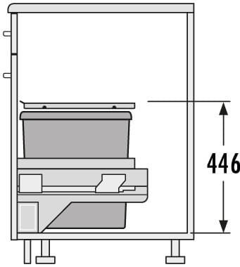 Euro Cargo S waste system 30W x 44H 30L incl. guides