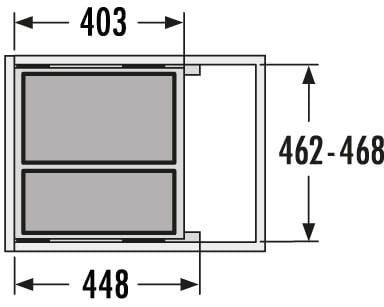 Euro Cargo S waste system 50W x 44H 19/30L incl. guides