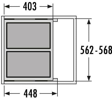 Euro Cargo S waste system 60B x 44H 30/30L incl. guides