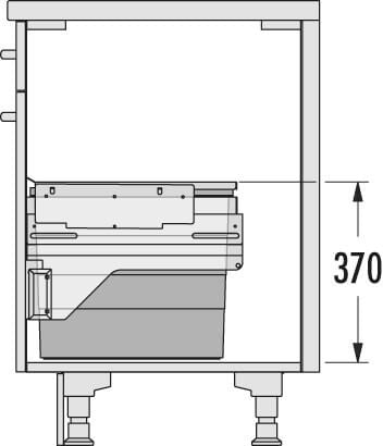 Cargo waste system 45W x 37H 21+17L incl. slides