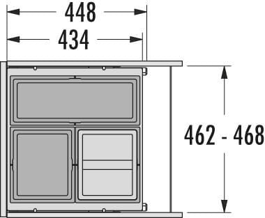 Cargo afvalsysteem 50B x 37H 17/13/13L incl. geleiders