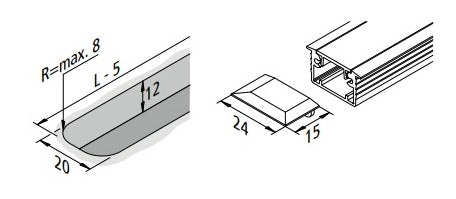 24mm milling profile 20x12x2950