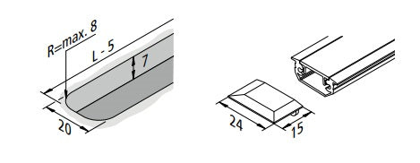 24mm milling profile 20x7x2950