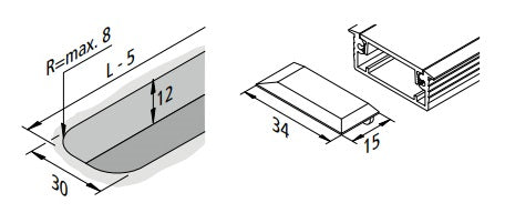 34mm milling profile 30x12x2950