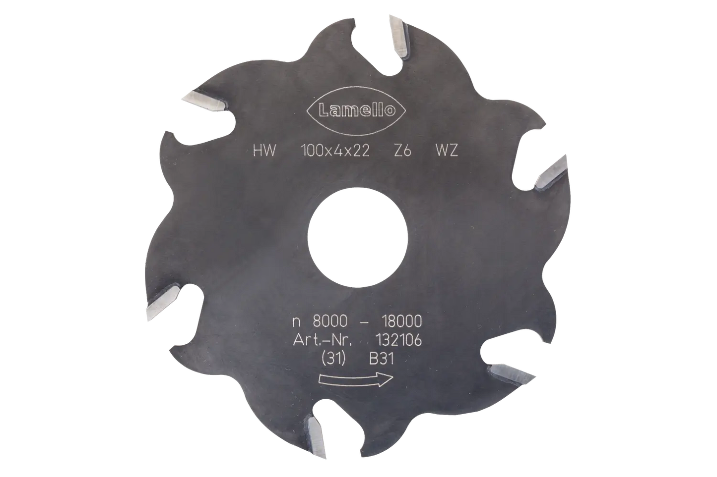 Groeffrees voor Classic X, HW (carbide), Ø100x4xØ22 mm, Z6 wisseltand