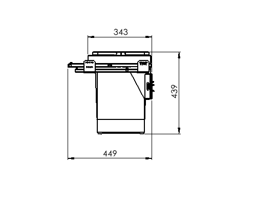 SIGE waste system 60B x 44H 24/24L incl. Quooker guides