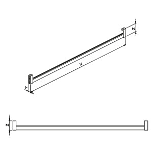SIGE vaste garderobestang 1100-1375mm