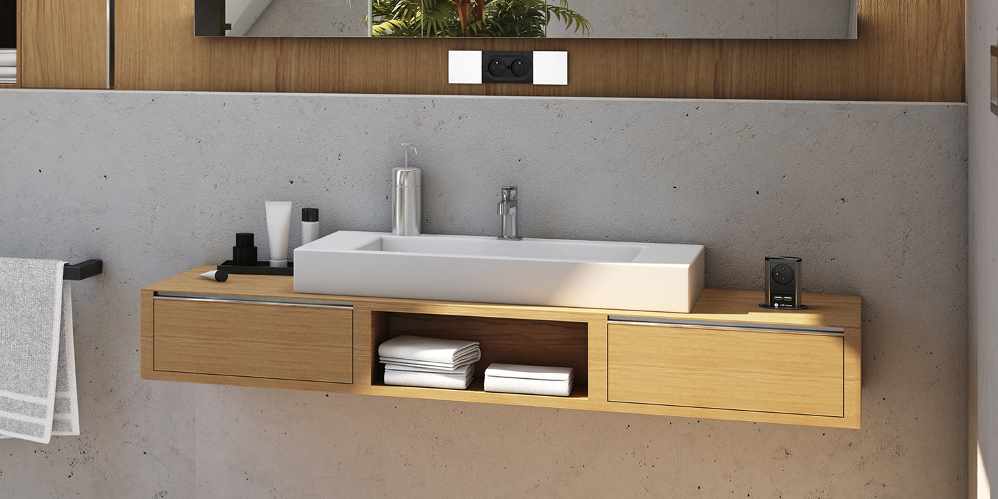 Elevator socket 1x230V + 2xUSB - 2m RA