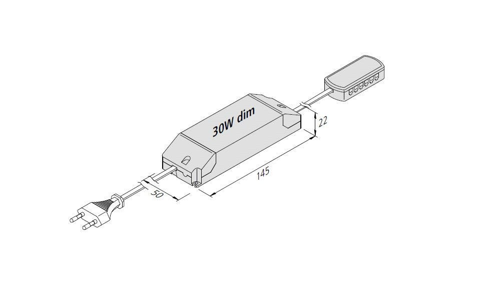 Trafo 30W 12-weg dimbaar Jung
