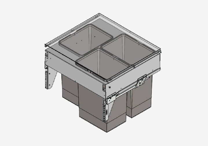 SIGE waste system 60B x 59H 32/32/32L incl. guides