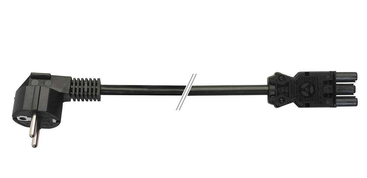 Power cord angled Schuko / Wieland GST18i3 2m