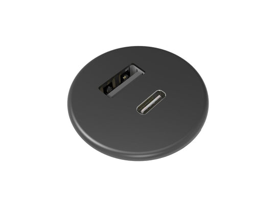 Powerdot micro oplader USB-A + USB-C 12W 1,5m RA