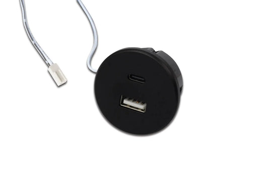 USB-A + USB-C oplader/contactdoos 24V 20W