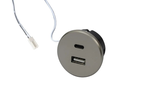 USB-A + USB-C oplader/contactdoos 24V 20W