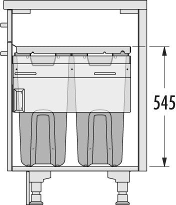 Laundry Carrier 500 2x33L incl. geleiders