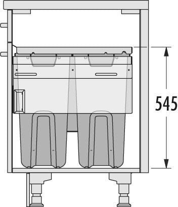 Laundry Carrier 600 2x33L+12L+2,5L incl. geleiders