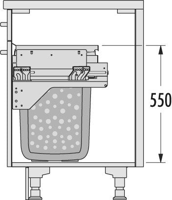 Laundry Carrier S 600 2x33L incl. geleiders