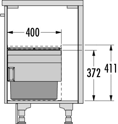 Cargo Aqua afvalsysteem 60B x 37H 28L incl. geleiders Quooker