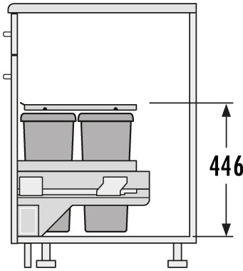 Euro Cargo S waste system 30W x 44H 13+13L incl. guides 