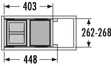 Euro Cargo S waste system 30W x 44H 13+13L incl. guides 