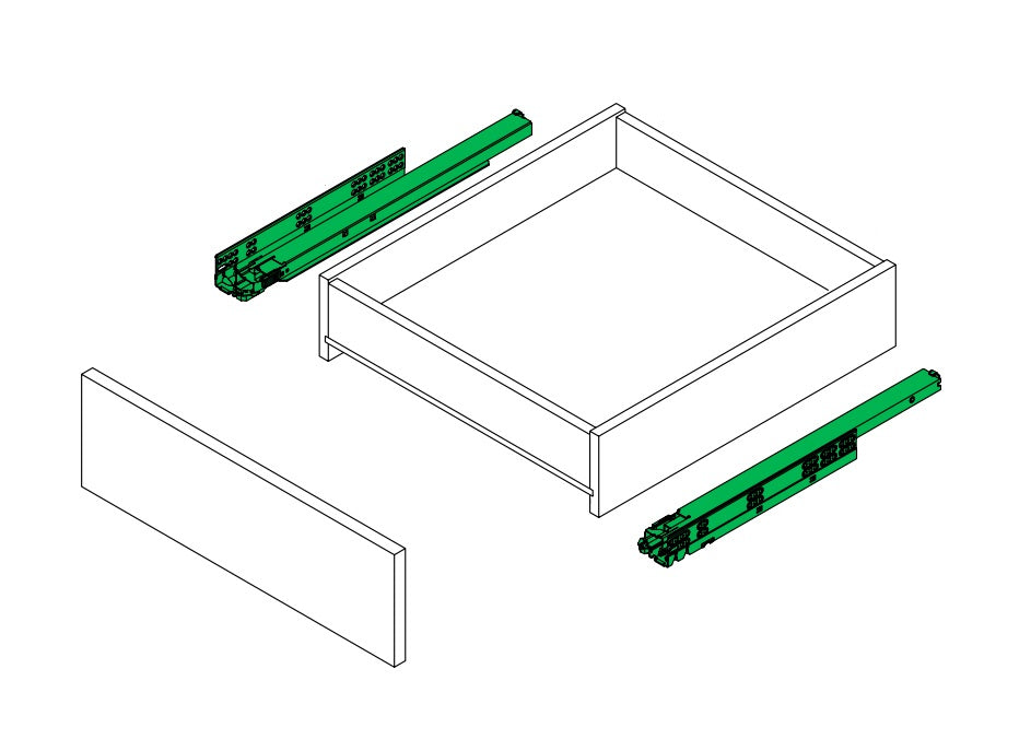 Dynapro concealed drawer slide 600 40kg 