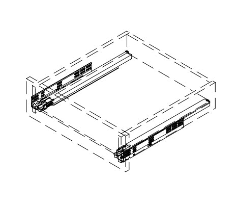 Dynapro concealed drawer slide 450 70kg 