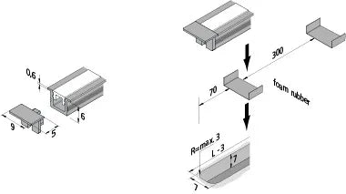 Afdekprofiel voor 9/7 rol 6m (COB-4)