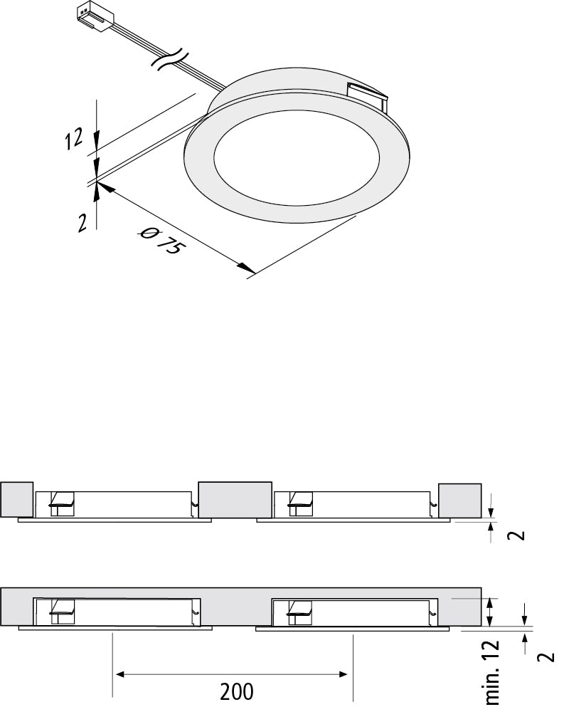 FAR 68-LED spot rond 4W xw