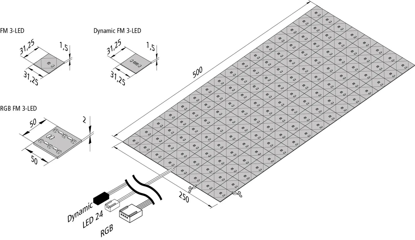 FM 3 LED lichttapijt 32W nw