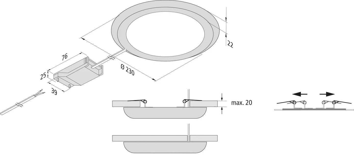 FR 65/205-LED 18W ww 230V