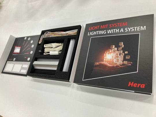 Hera demo box LED tape and profiles 