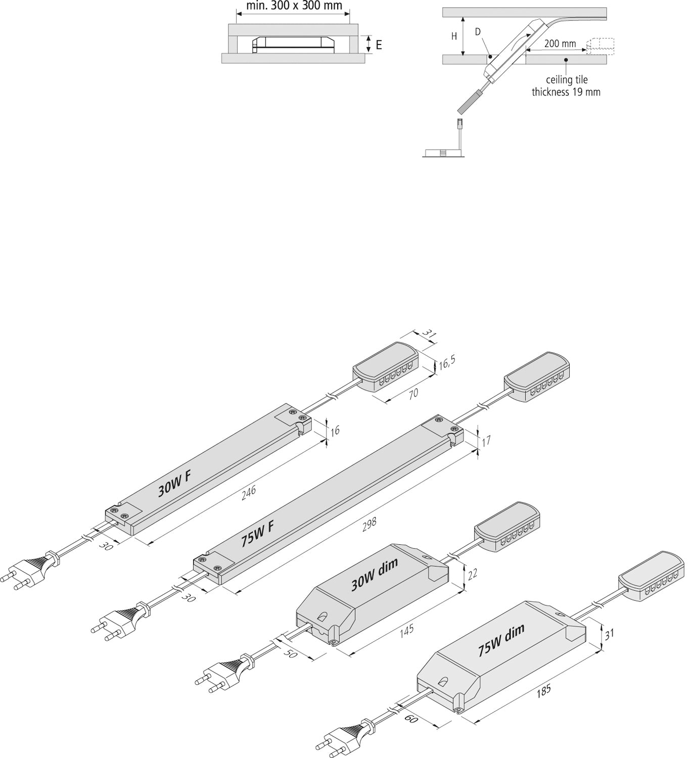 Transformer 75W 12-way dimmable Jung 