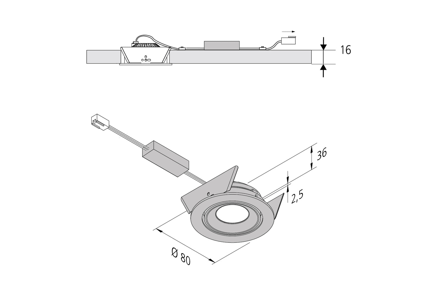 SR 68 40ø kantelbaar 5,8W ww