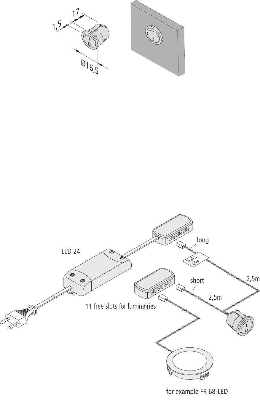 Built-in SEM switch incl. 2.5m cable 