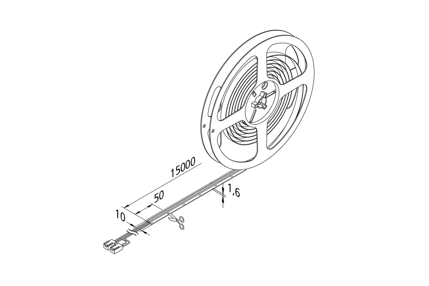 LED tape COB-10LL 15m 105W nw