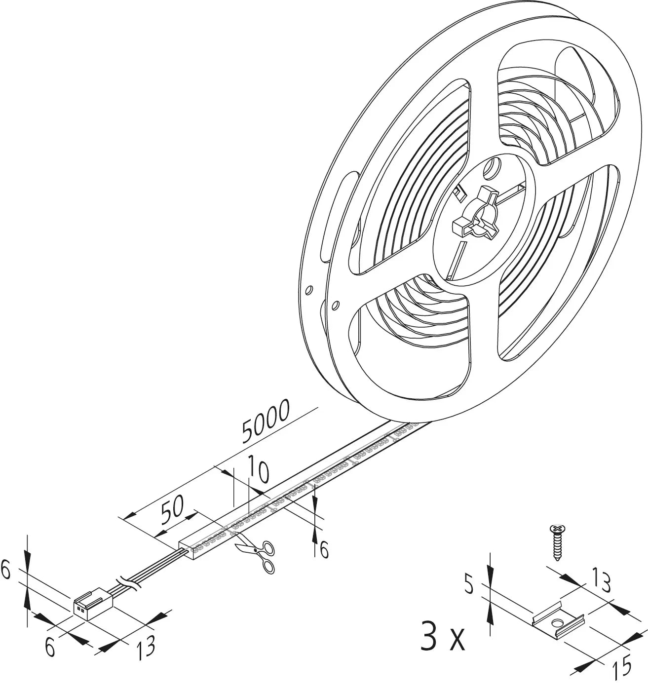 LED tape F-10/6 5m 1400 LED 48W nw