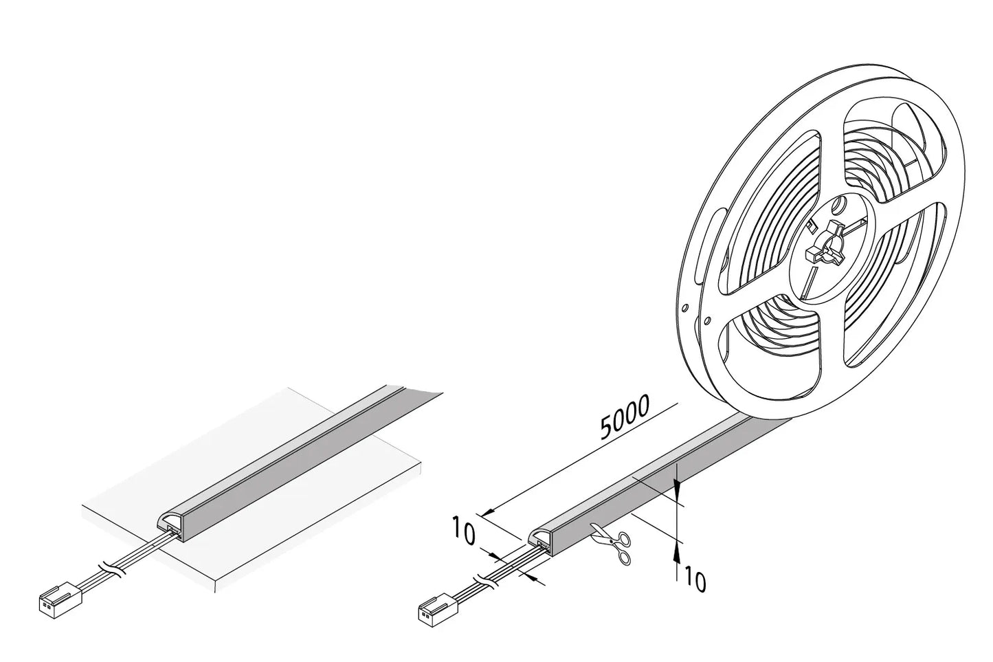 LED tape F Corner 5m 45W nw