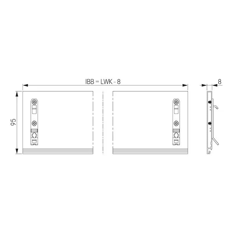 Nova Scala inner drawer front H90 1160x95x8mm