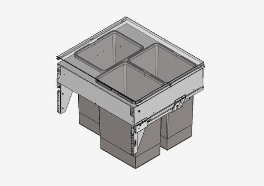 SIGE waste system 60B x 59H 32/32/32L incl. guides 